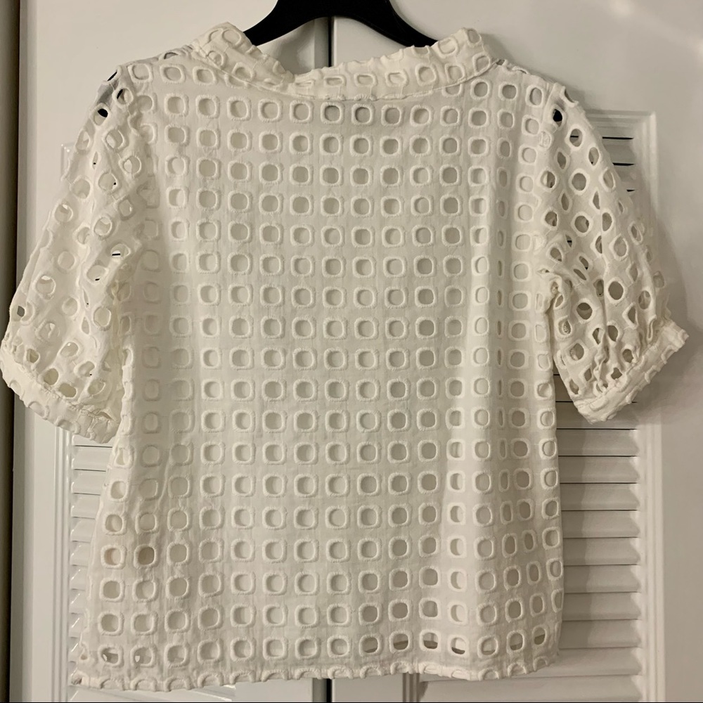 Eyelet stitch embroidered top | Anthropologie